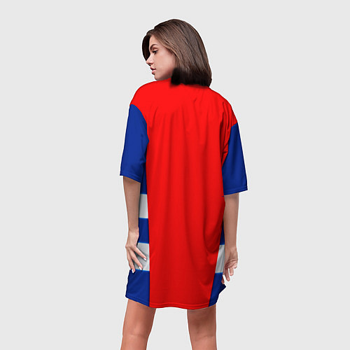 Женская длинная футболка Россия герб спорт / 3D-принт – фото 4