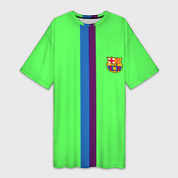 Футболка женская длинная Barcelona fc sport line, цвет: 3D-принт