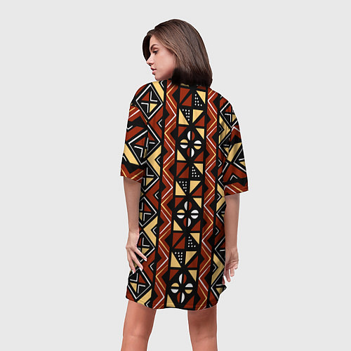 Женская длинная футболка Африканский мавританский орнамент / 3D-принт – фото 4