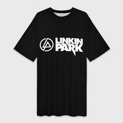 Футболка женская длинная Linkin park logo rock music, цвет: 3D-принт