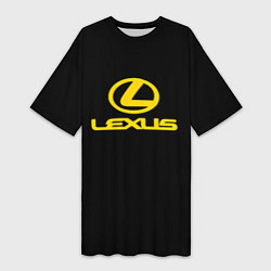 Футболка женская длинная Lexus yellow logo, цвет: 3D-принт