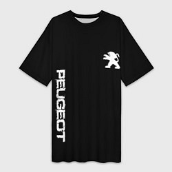 Женская длинная футболка Peugeot logo white