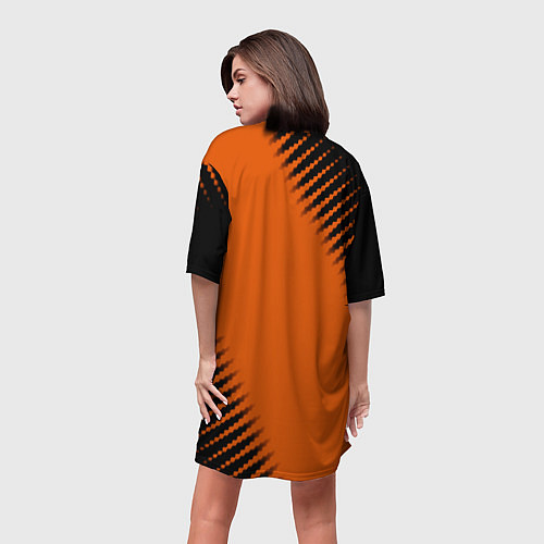 Женская длинная футболка Half life orange box / 3D-принт – фото 4