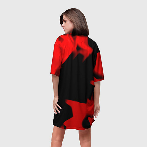 Женская длинная футболка Ведьмак лого огонь / 3D-принт – фото 4