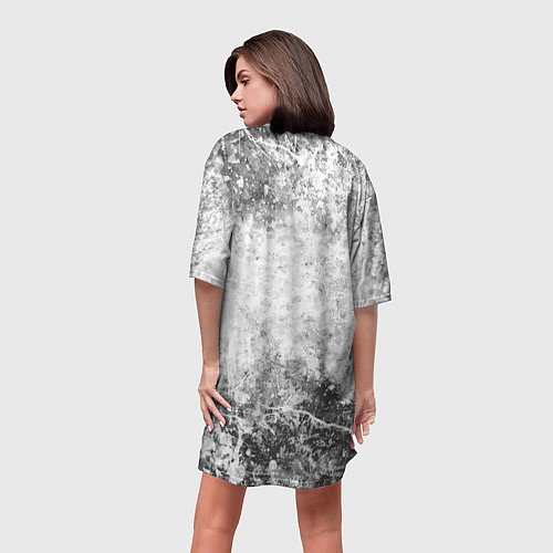 Женская длинная футболка Абстракция - серый ветер / 3D-принт – фото 4