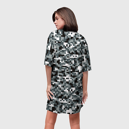 Женская длинная футболка Камуфляжные пиксели текстура / 3D-принт – фото 4
