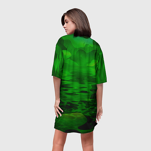 Женская длинная футболка Камуфляж с водой / 3D-принт – фото 4
