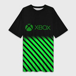 Женская длинная футболка Xbox line green