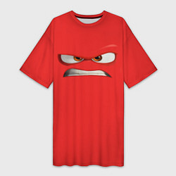 Женская длинная футболка Эмоция гнева - лицо крупное