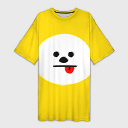Футболка женская длинная BT21 - Chimmy, цвет: 3D-принт