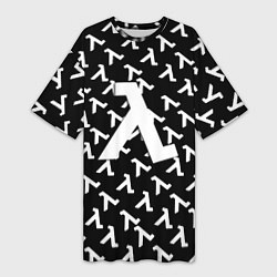 Футболка женская длинная Half liife logo pattern, цвет: 3D-принт