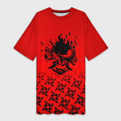 Футболка женская длинная Cyberpunk steel samurai, цвет: 3D-принт