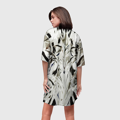 Женская длинная футболка Black and white abstraction / 3D-принт – фото 4