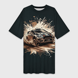 Женская длинная футболка Раллийный автомобиль