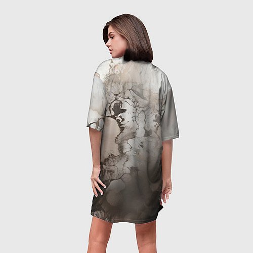 Женская длинная футболка Катрина в красном / 3D-принт – фото 4