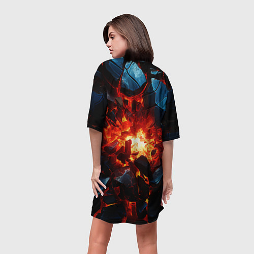 Женская длинная футболка Warhammer 40000 space marine 2 ультрамарин в броне / 3D-принт – фото 4