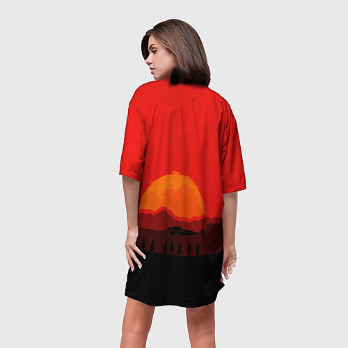 Женская длинная футболка Red Dead Redemption game / 3D-принт – фото 4