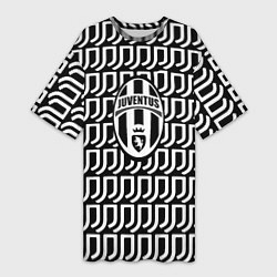 Футболка женская длинная Juventus fc pattern, цвет: 3D-принт