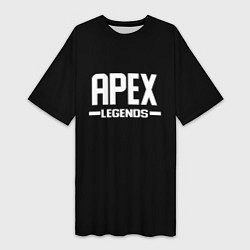 Футболка женская длинная Apex legends logo white, цвет: 3D-принт