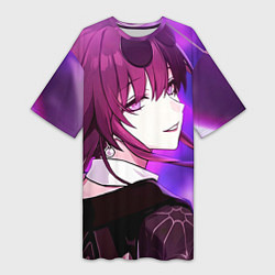 Женская длинная футболка Honkai Star Rail Kafka violet light