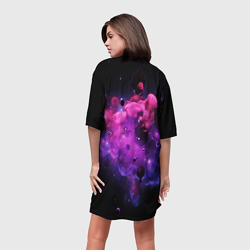Женская длинная футболка Космическая геометрия / 3D-принт – фото 4