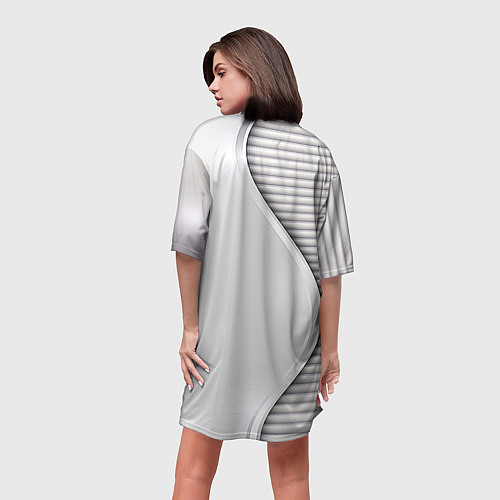 Женская длинная футболка Saab metal texture / 3D-принт – фото 4