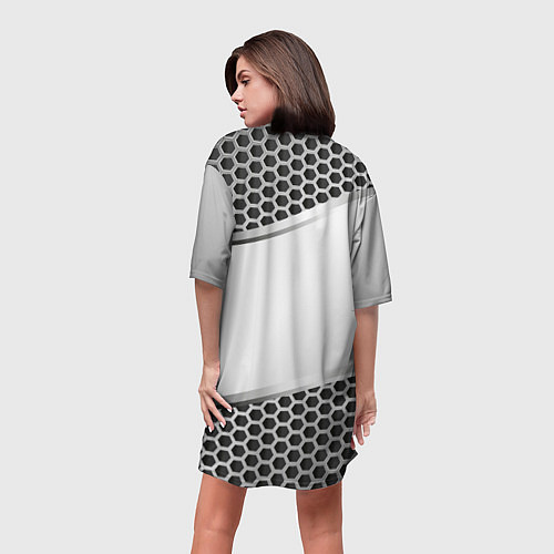 Женская длинная футболка Peugeot carbon metal / 3D-принт – фото 4