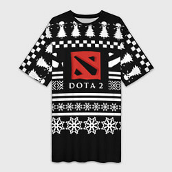 Женская длинная футболка Dota pattern game