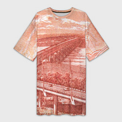 Женская длинная футболка Любимый Хабаровск 5000