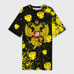 Женская длинная футболка Жёлтые краски герб