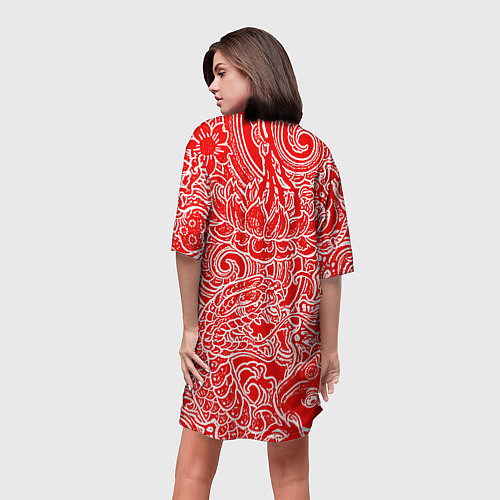 Женская длинная футболка Assassins Creed shadows / 3D-принт – фото 4