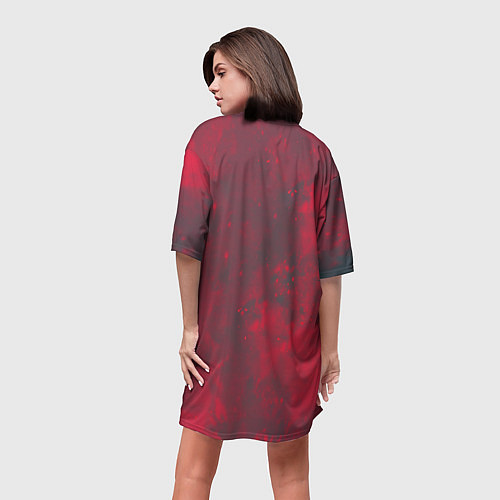 Женская длинная футболка Stalker 2 в противогазе / 3D-принт – фото 4