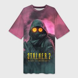 Женская длинная футболка Stalker 2 радиоактивный дым