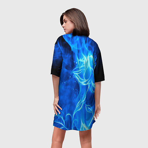 Женская длинная футболка Horizon zero dawn flower / 3D-принт – фото 4