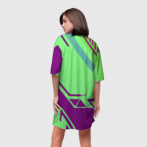 Женская длинная футболка NBA geometry sport / 3D-принт – фото 4