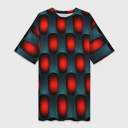 Футболка женская длинная Металлическая решетка паттерн, цвет: 3D-принт