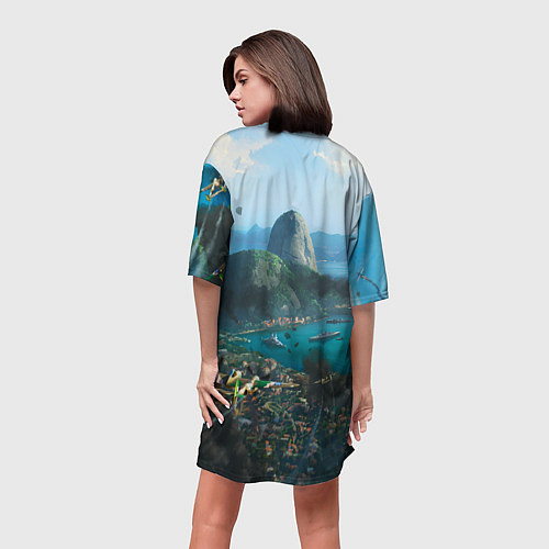 Женская длинная футболка Hearts of Iron trial of allegiance / 3D-принт – фото 4