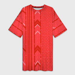 Футболка женская длинная Закулисье красные обои, цвет: 3D-принт