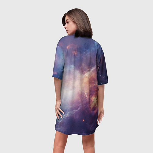 Женская длинная футболка Туманности космоса / 3D-принт – фото 4