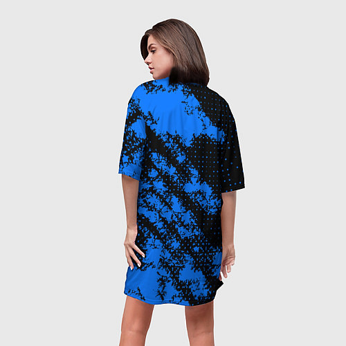 Женская длинная футболка Arctic Monkeys - Синий камуфляж / 3D-принт – фото 4