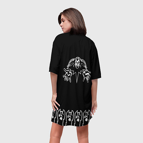 Женская длинная футболка Король и Шут - кот рок / 3D-принт – фото 4