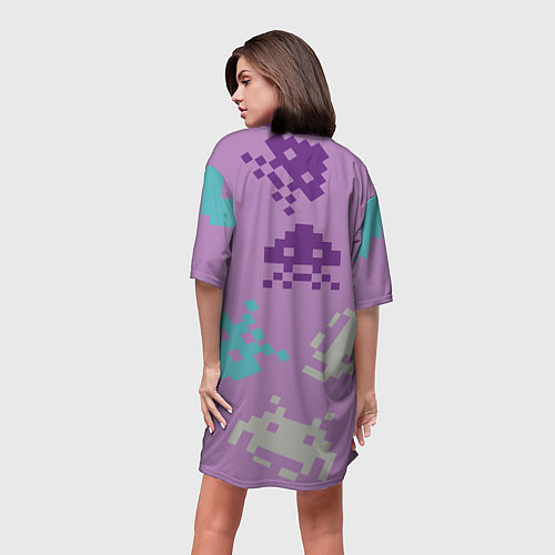 Женская длинная футболка Пиксели / 3D-принт – фото 4