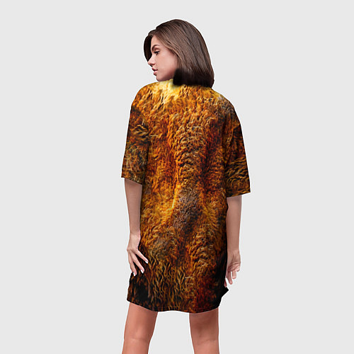 Женская длинная футболка Голова бизона / 3D-принт – фото 4