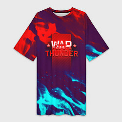 Женская длинная футболка Вартандер неоновый огонь