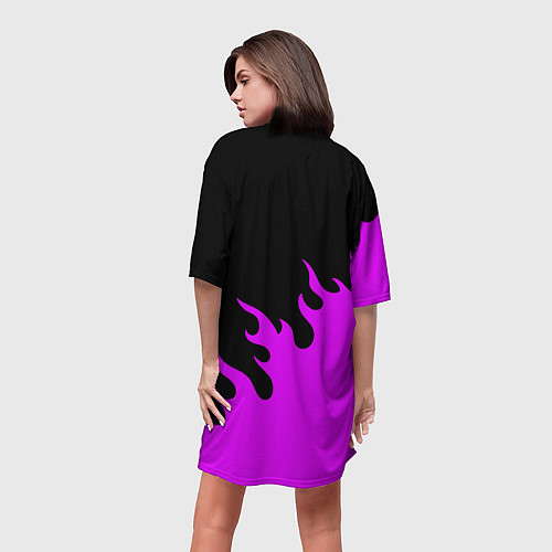 Женская длинная футболка BMW flame / 3D-принт – фото 4