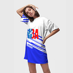 Футболка женская длинная NBA geometry steel, цвет: 3D-принт — фото 2