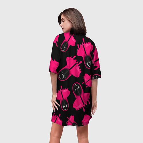 Женская длинная футболка Стражи из игры в кальмара / 3D-принт – фото 4