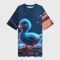 Женская длинная футболка Синий утенок