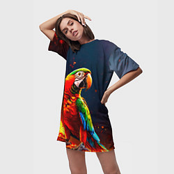 Футболка женская длинная Ара в огне, цвет: 3D-принт — фото 2