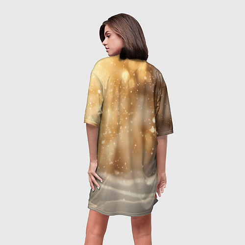 Женская длинная футболка Довольная рыжая лисичка / 3D-принт – фото 4